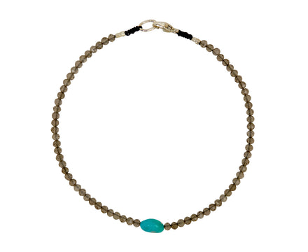 Margaret Solow Smoky Quartz and Turquoise Beaded Bracelet