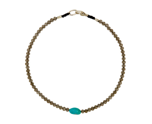 Margaret Solow Smoky Quartz and Turquoise Beaded Bracelet