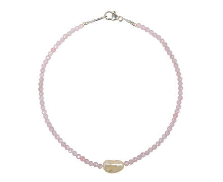 Margaret Solow Rose Quartz and Pearl Beaded Bracelet