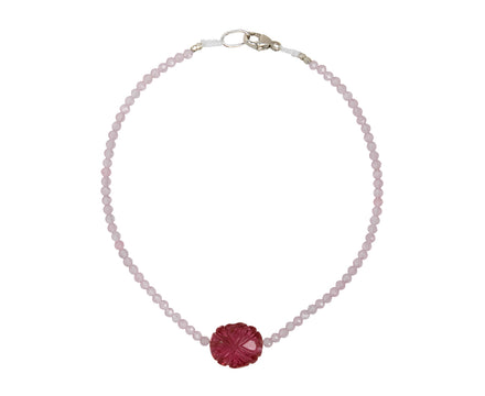 Margaret Solow Rose Quartz and Pink Tourmaline Beaded Bracelet