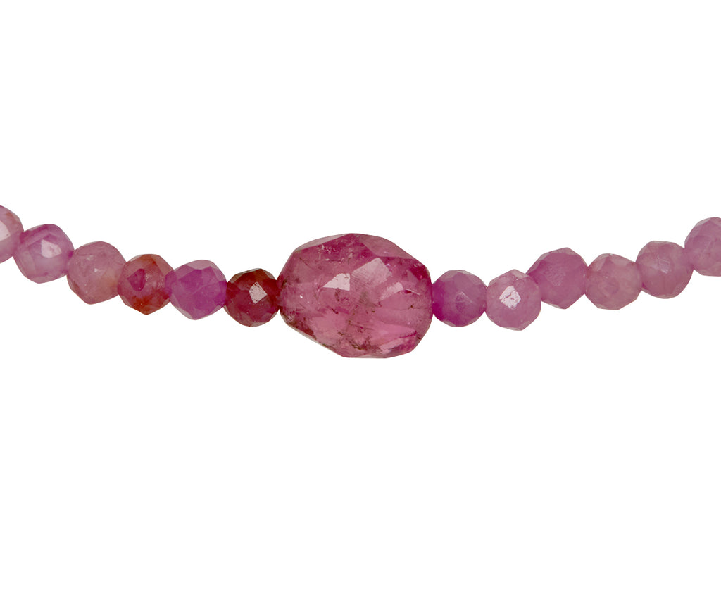 Margaret Solow Tourmaline and Ruby Beaded Bracelet - closeup