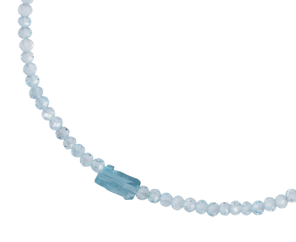 Margaret Solow Blue Topaz and Aquamarine Beaded Bracelet - Closeup