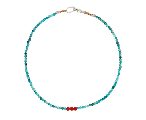 Turquoise and Coral Beaded Bracelet