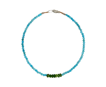 Margaret Solow Turquoise and Chrome Diopside Beaded Bracelet