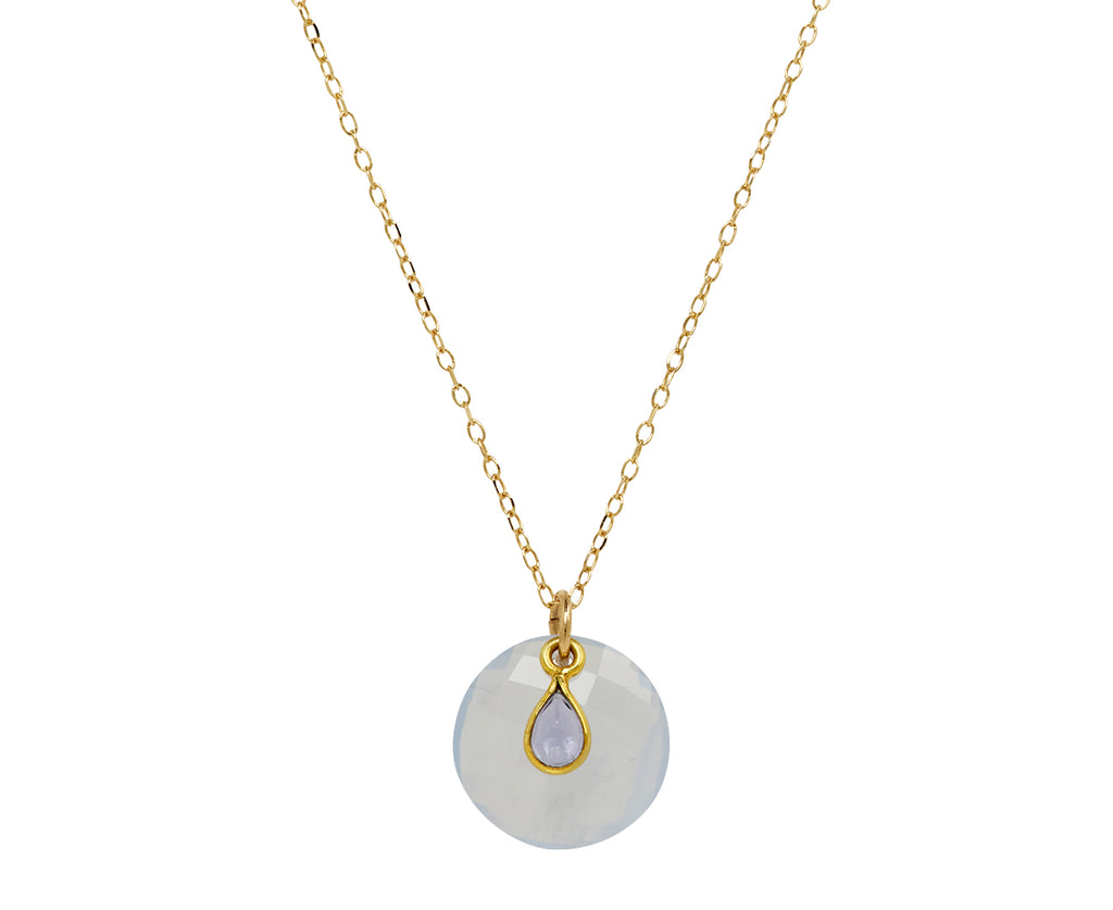 Margaret Solow Chalcedony and Tanzanite Pendant Necklace