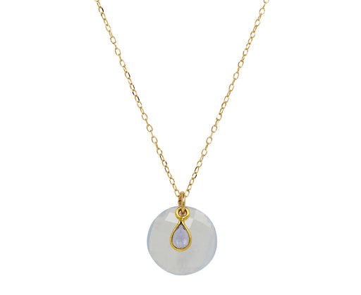 Margaret Solow Chalcedony and Tanzanite Pendant Necklace