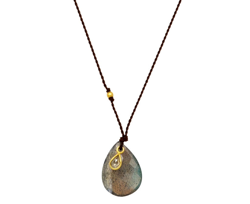 Margaret Solow Labradorite and Diamond Pendant Necklace