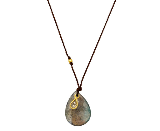 Margaret Solow Labradorite and Diamond Pendant Necklace