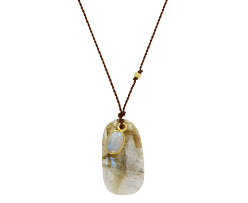 Margaret Solow Labradorite and Rainbow Moonstone Pendant Necklace