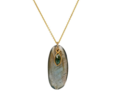 Margaret Solow Labradorite and Blue Sapphire Pendant Necklace