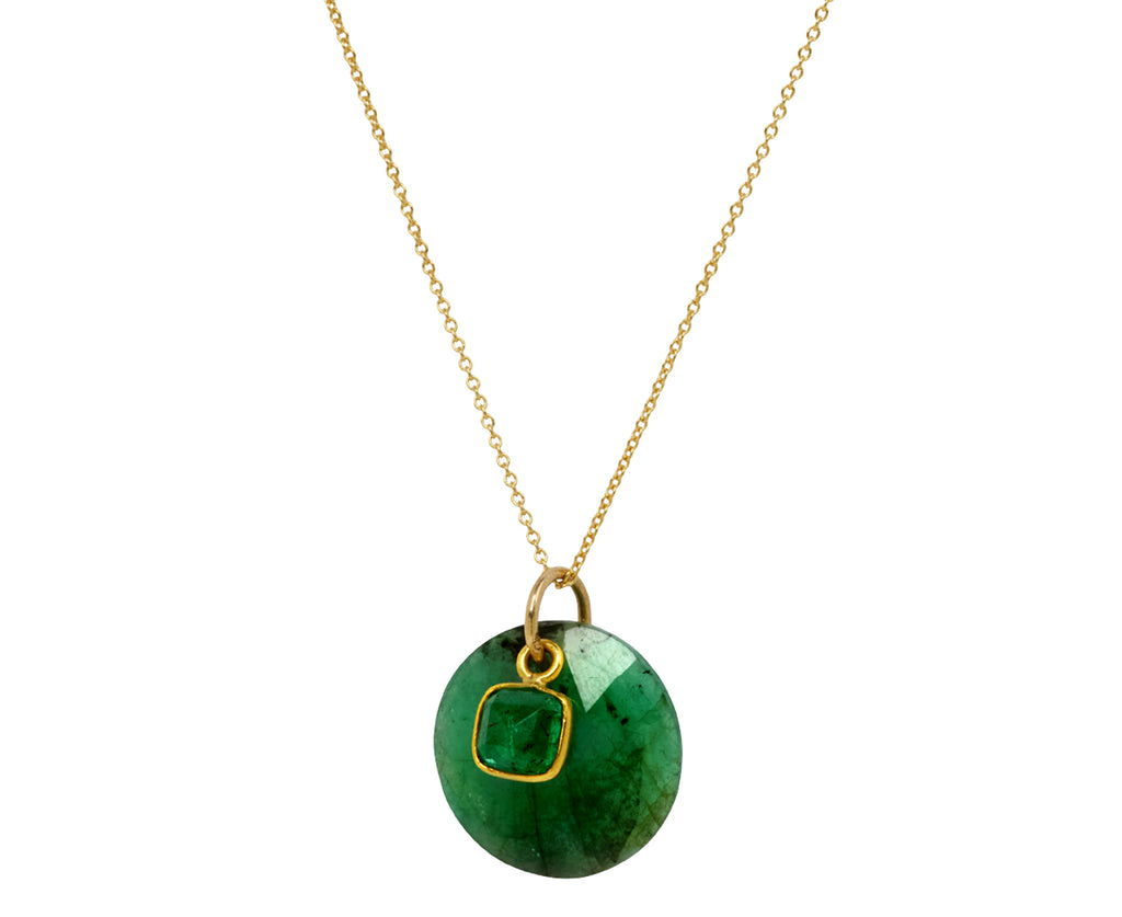 Margaret Solow Double Emerald Pendant Necklace