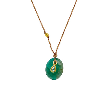 Margaret Solow Emerald and Diamond Pendant Necklace