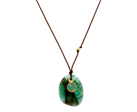 Margaret Solow Emerald and Opal Drop Necklace