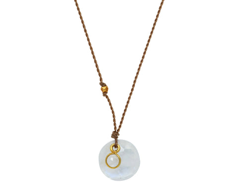 Margaret Solow Double Rainbow Moonstone Pendant Necklace
