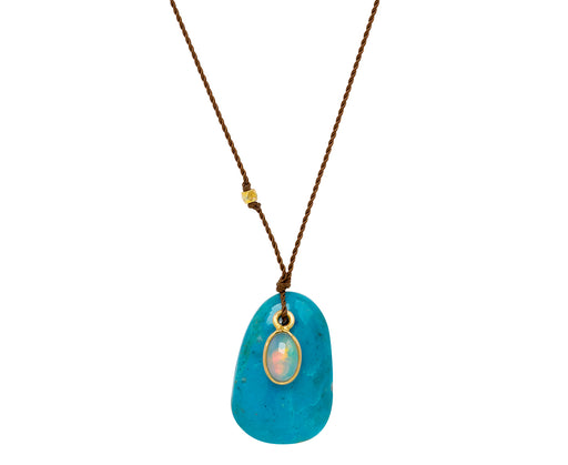 Margaret Solow Peruvian Opal and Opal Pendant Necklace