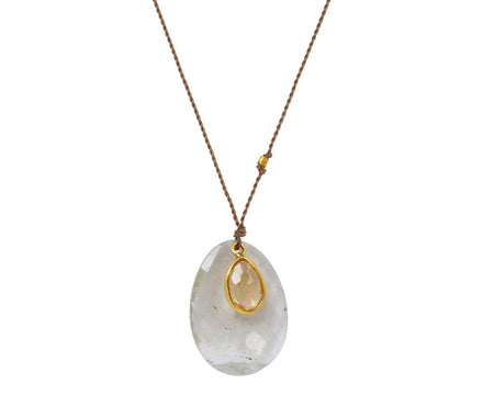 Margaret Solow Rutilated Quartz and Imperial Topaz Pendant Necklace