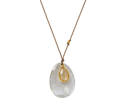 Margaret Solow Rutilated Quartz and Imperial Topaz Pendant Necklace