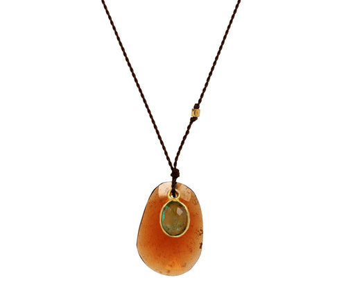 Margaret Solow Specetite and Emerald Pendant Necklace