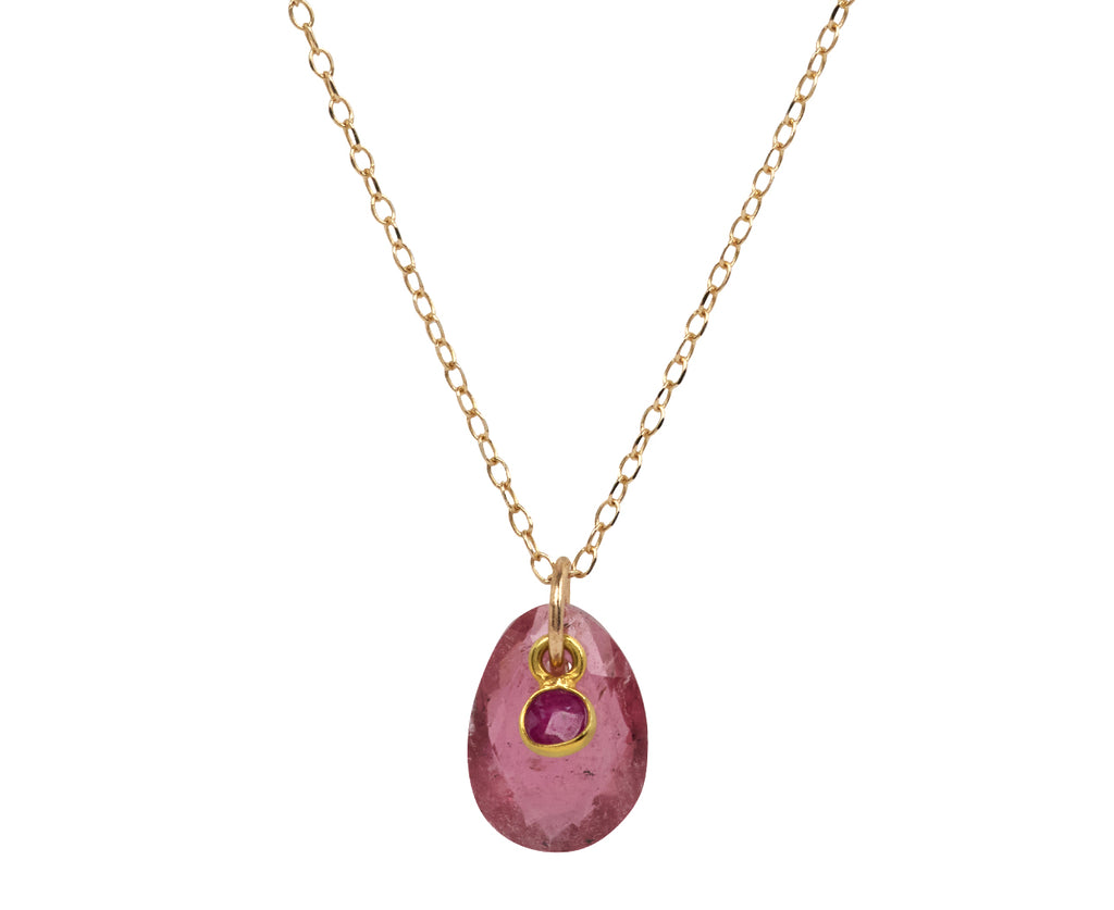 Margaret Solow Tourmaline and Ruby Pendant Necklace
