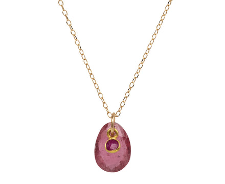 Margaret Solow Tourmaline and Ruby Pendant Necklace