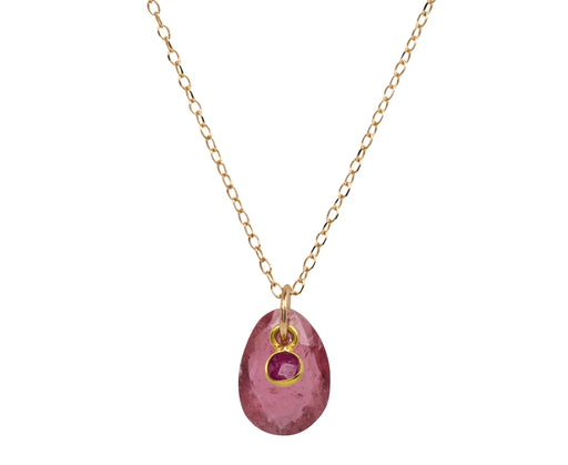 Margaret Solow Tourmaline and Ruby Pendant Necklace