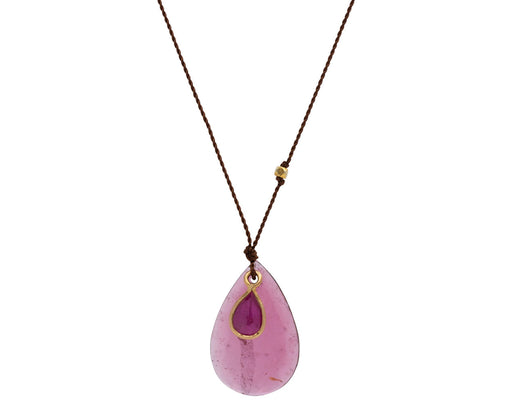 Margaret Solow Tourmaline and Ruby Pendant Necklace