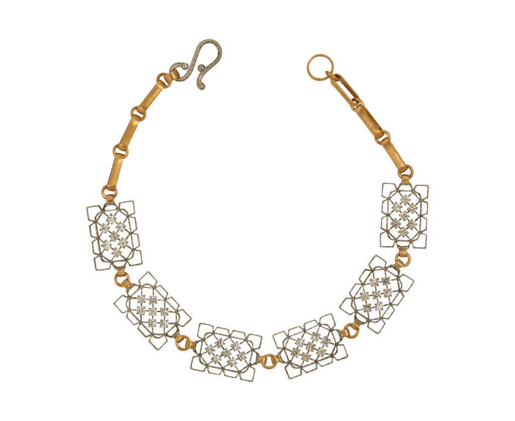 Nikolle Radi Diamond Lacy Frames Link Bracelet - Open