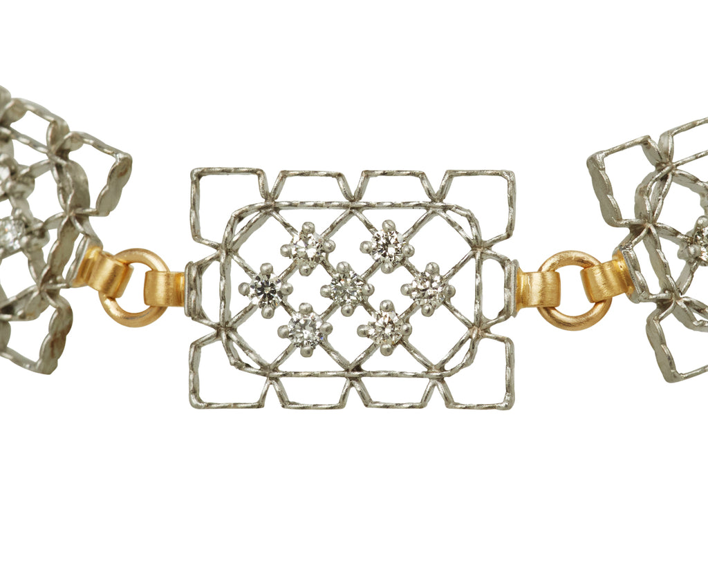 Nikolle Radi Diamond Lacy Frames Link Bracelet - Closeup