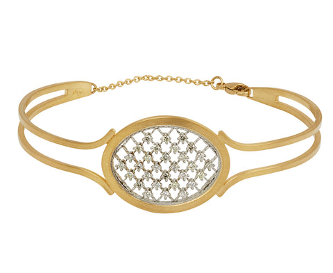 Oval Diamond Cuff Bracelet