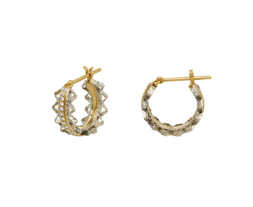Nikolle Radi Small Pave Hoop Earrings Side