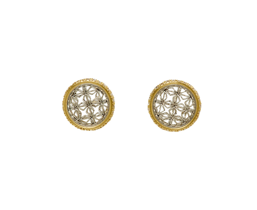 Nikolle Radi Platinum and Gold Diamond Post Earrings