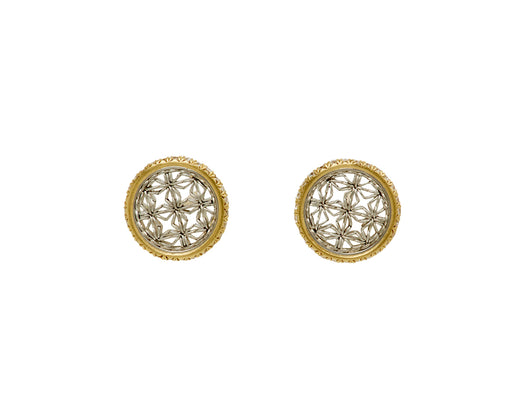 Nikolle Radi Platinum and Gold Diamond Post Earrings