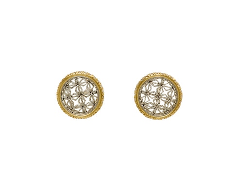 Nikolle Radi Platinum and Gold Diamond Post Earrings