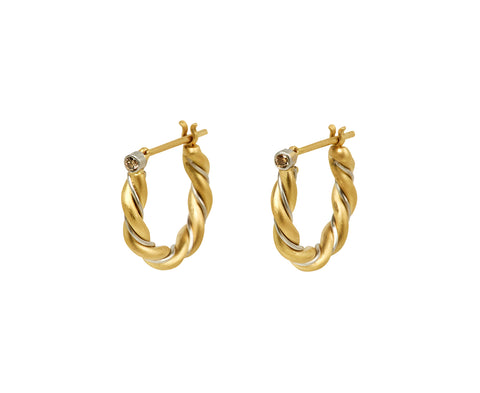 Nikolle Radi Twisted Diamond Hoop Earrings
