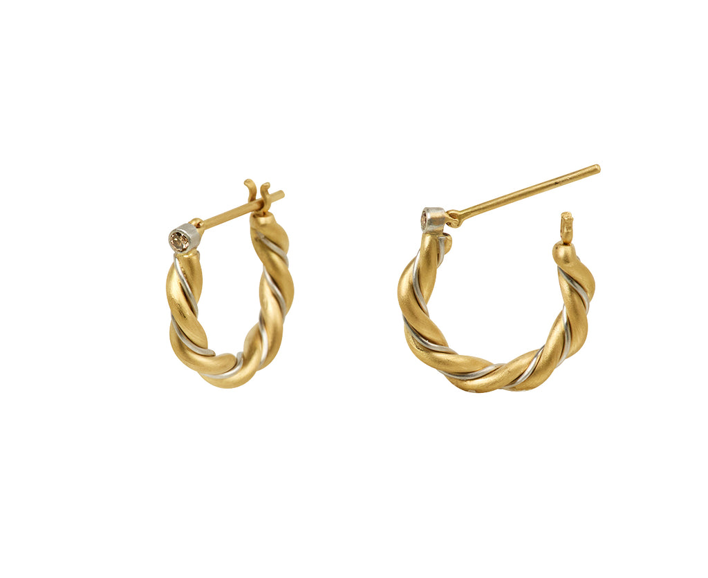 Twisted Diamond Hoop Earrings