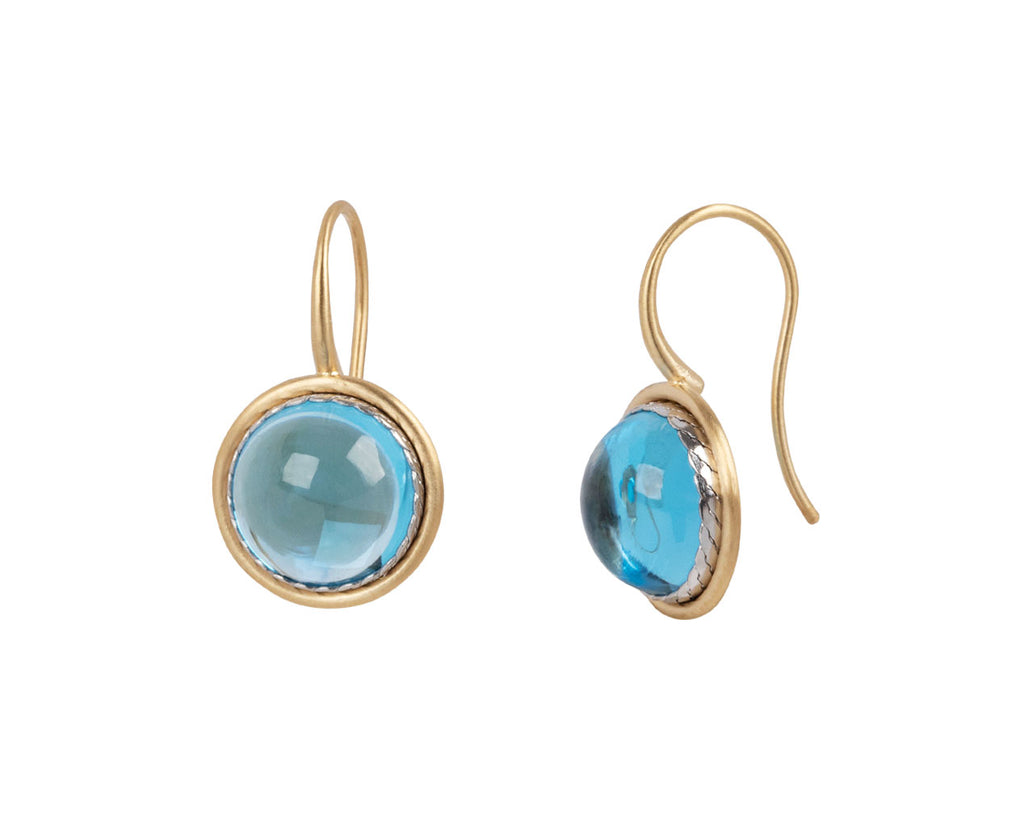 Blue Topaz Cabochon Earrings