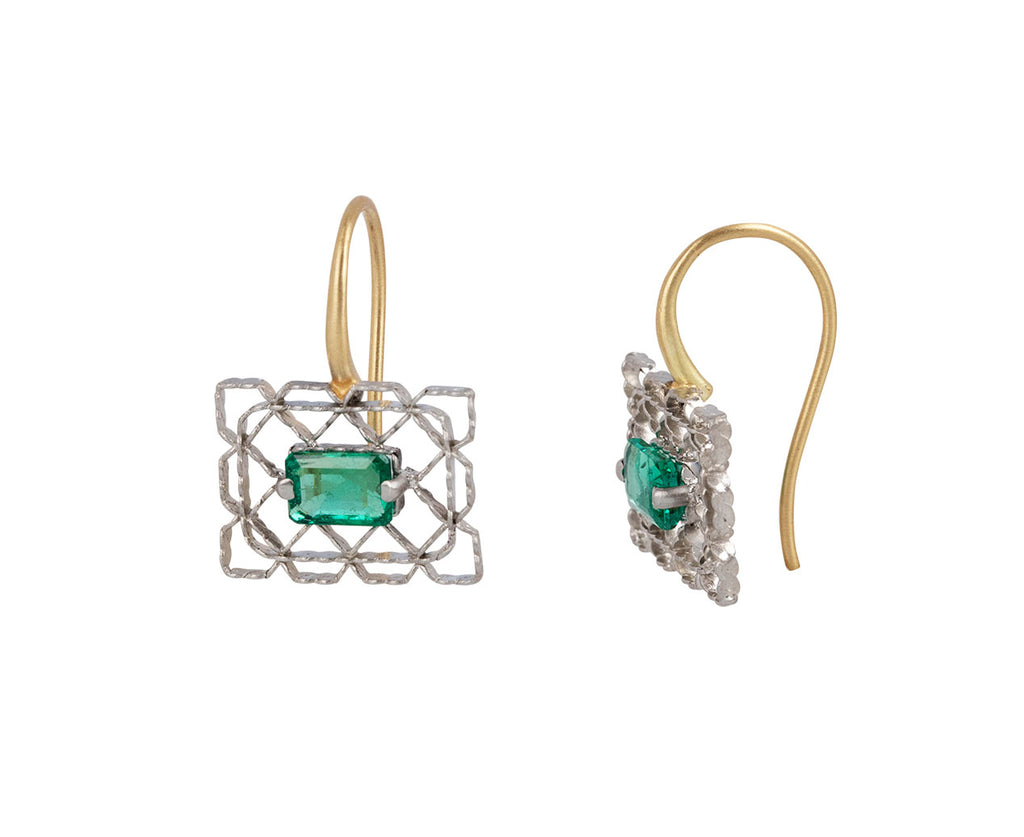 Nikolle Radi Emerald Frame Earrings Side View