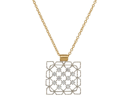 Diamond Lacy Frame Pendant Necklace