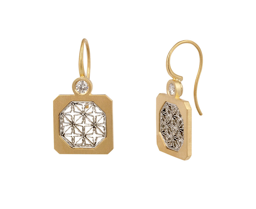 Nikolle Radi Diamond Radiant Earrings Side View