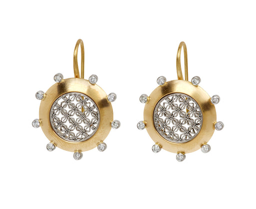 Diamond Orbital Round Damask Earrings - TWISTonline 