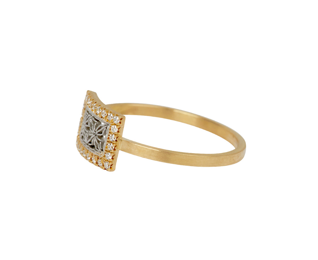 Nikolle Radi East-West Small Damask Ring - side