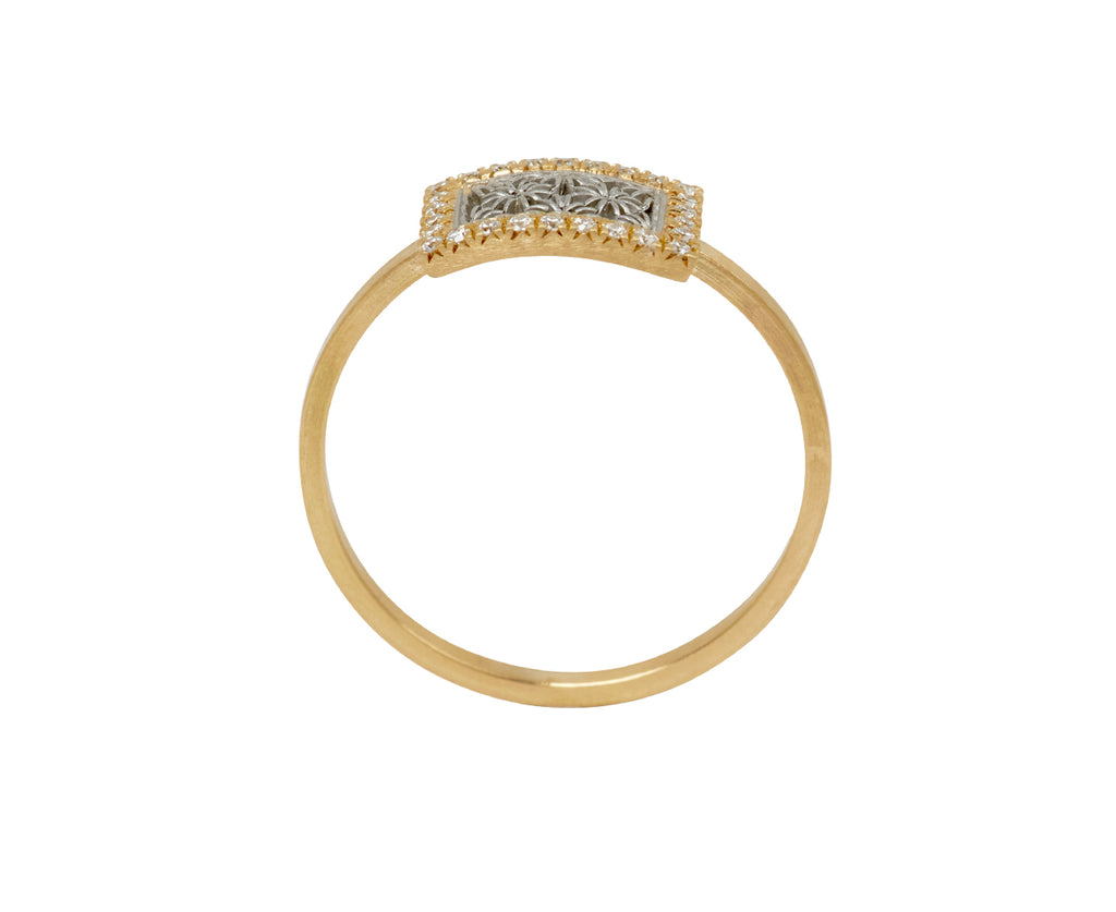 Nikolle Radi East-West Small Damask Ring - top down