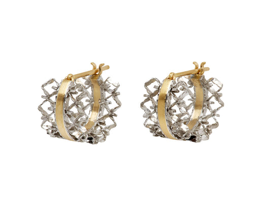 Small Brocade Hoop Earrings - TWISTonline 