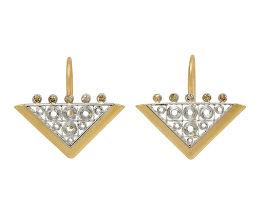 Nikolle Radi Champagne Diamond Triangle Earrings