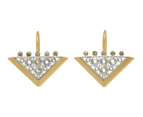 Nikolle Radi Champagne Diamond Triangle Earrings