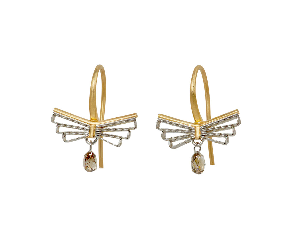 Nikolle Radi Champagne Diamond Bow Earrings