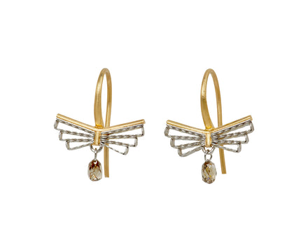 Nikolle Radi Champagne Diamond Bow Earrings