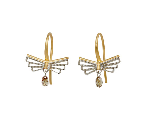 Nikolle Radi Champagne Diamond Bow Earrings