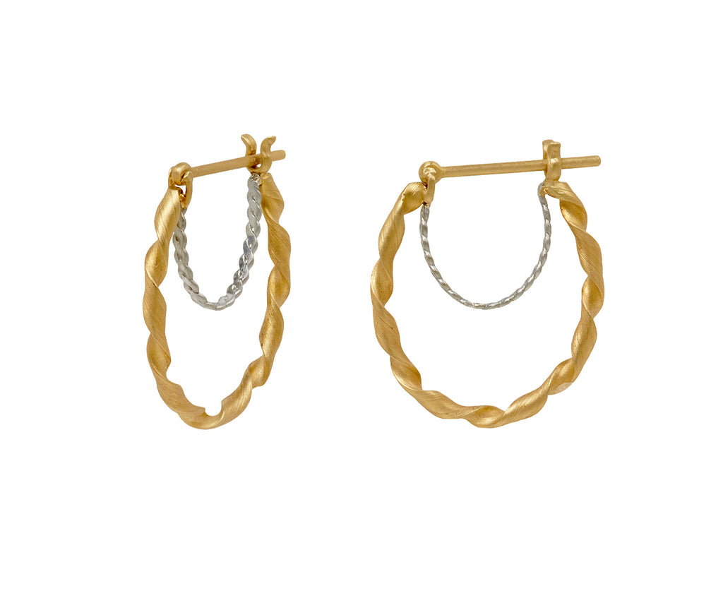 Nikolle Radi Oval Curl Hoop Earrings - side