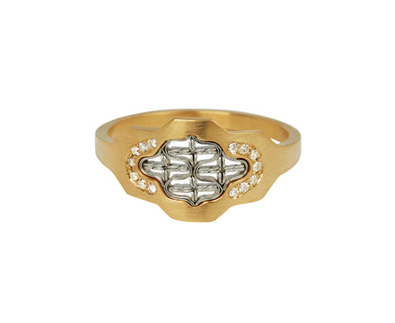 Nikolle Radi Small Tune Ring with Pavé Diamonds